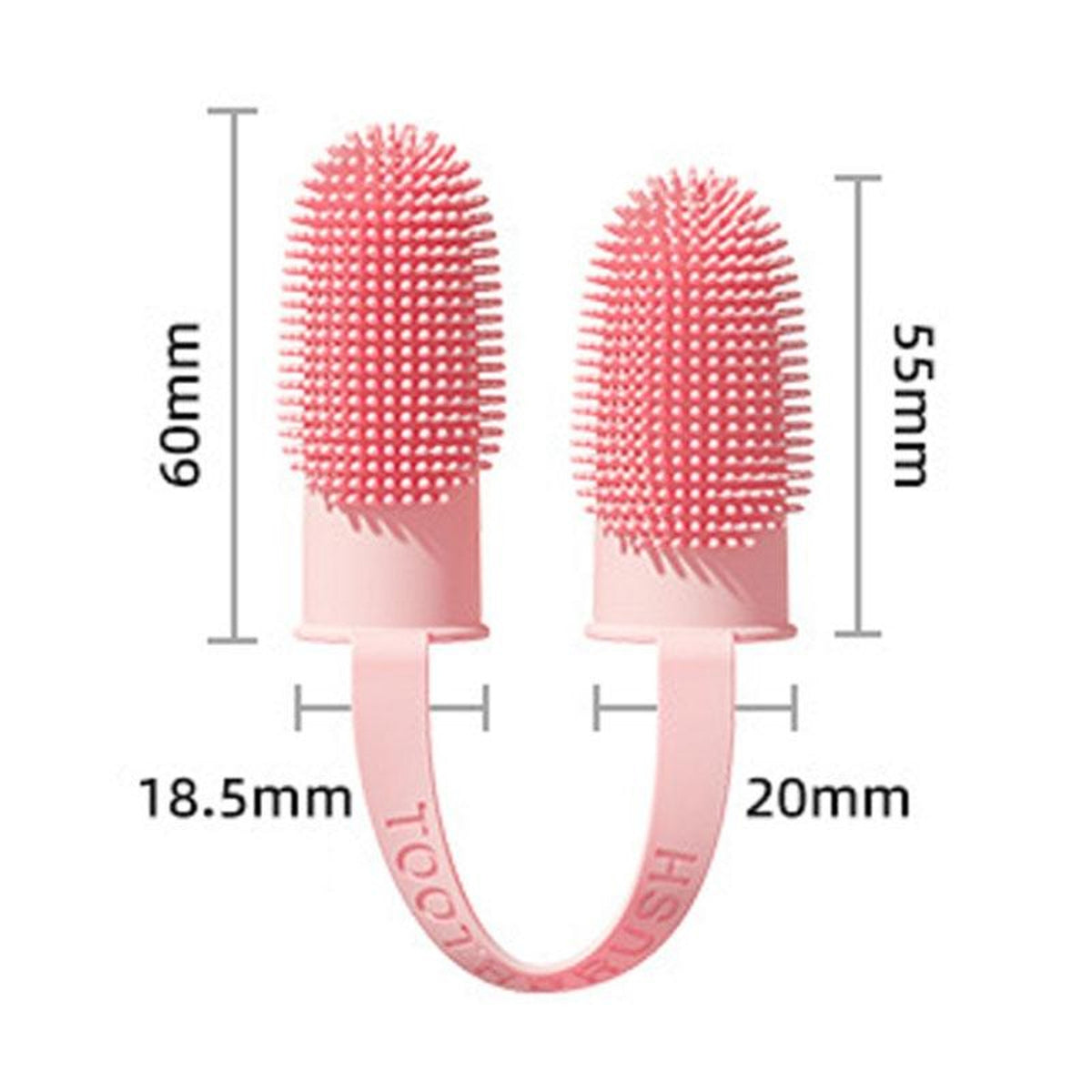 Dual-Finger Pet Toothbrush with 800 Soft Bristles