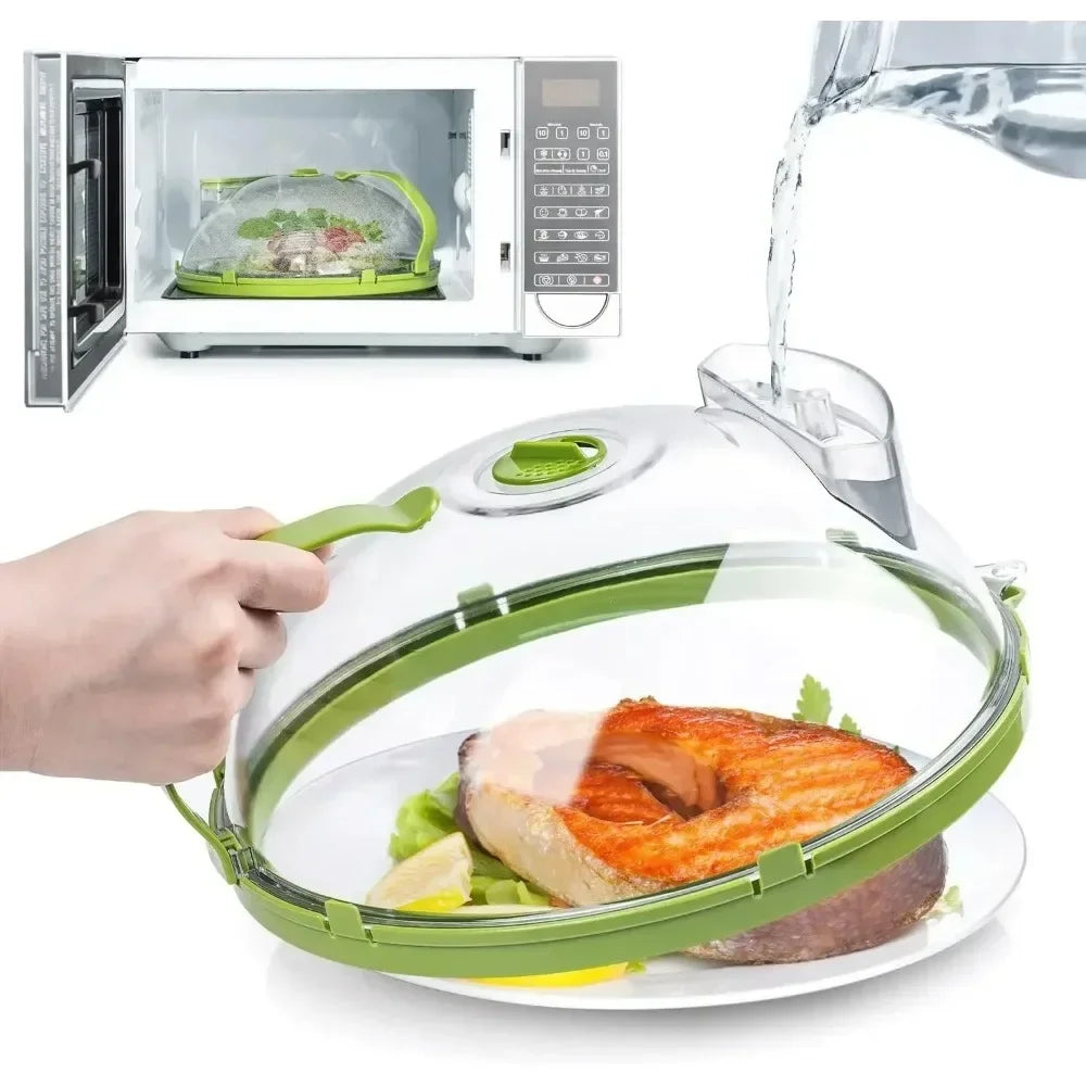 Microwave Splash Guard with Water Steamer and Custom Vent