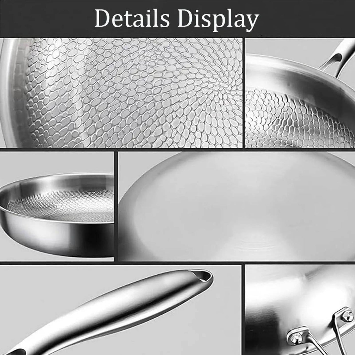 Fish Scale Textured Titanium Cookware with Curved Edge, Non-Coated