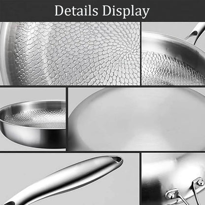 Fish Scale Textured Titanium Cookware with Curved Edge, Non-Coated