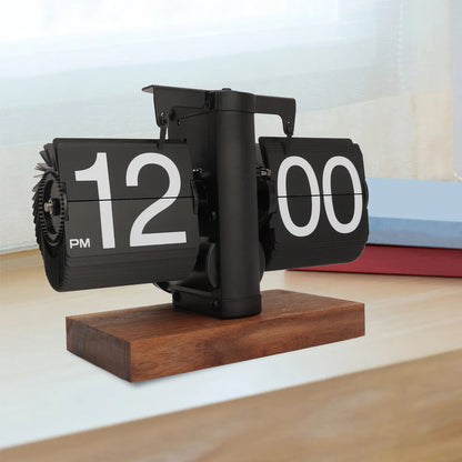 Classic Mechanical Timepiece with Elegant Wood Finish