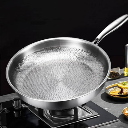 Fish Scale Textured Titanium Cookware with Curved Edge, Non-Coated