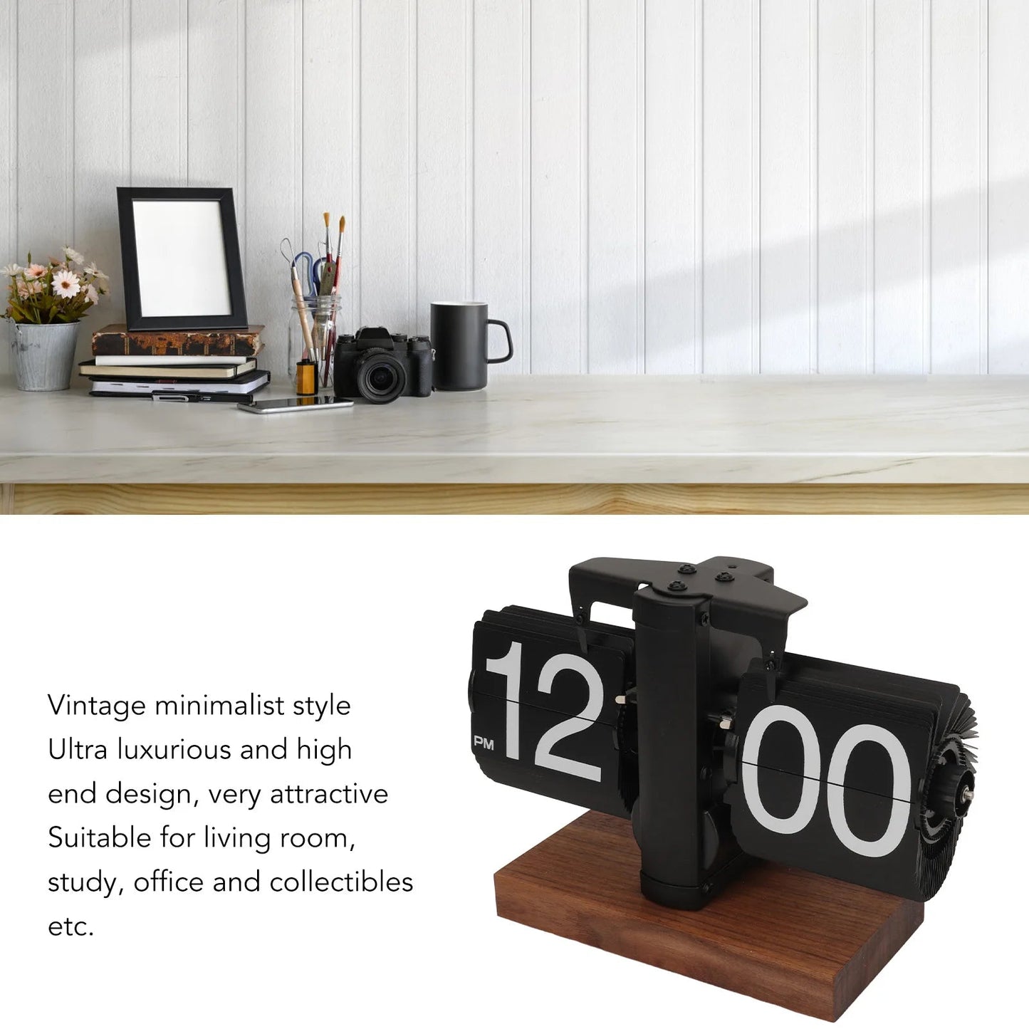 Classic Mechanical Timepiece with Elegant Wood Finish
