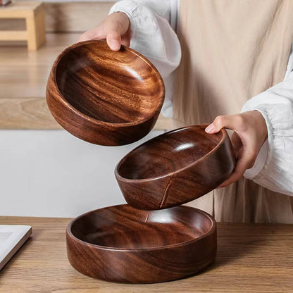 Boat-Shaped Walnut Serving Bowl for Salad, Fruit, and Snacks – 6.3 or 7.9 in