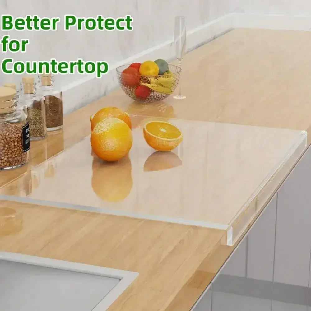 Non-Slip Acrylic Food Prep Board with Edge Grip, 18x14 Inches