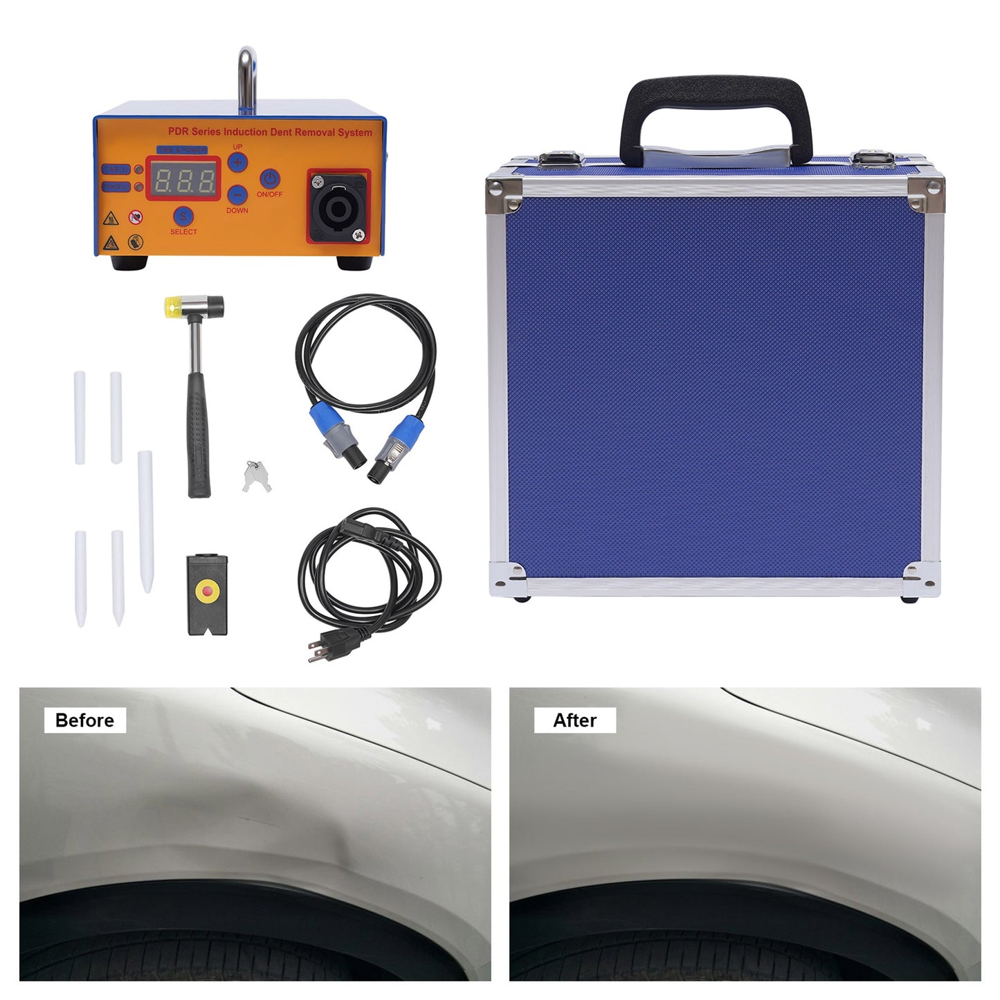 Effortless Dent Removal System with Digital Monitoring and Safe Heating Tip