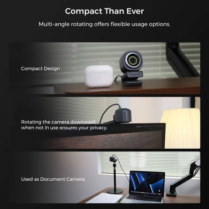 1080p Full HD Webcam with 60fps, USB Streaming, Autofocus & Tripod