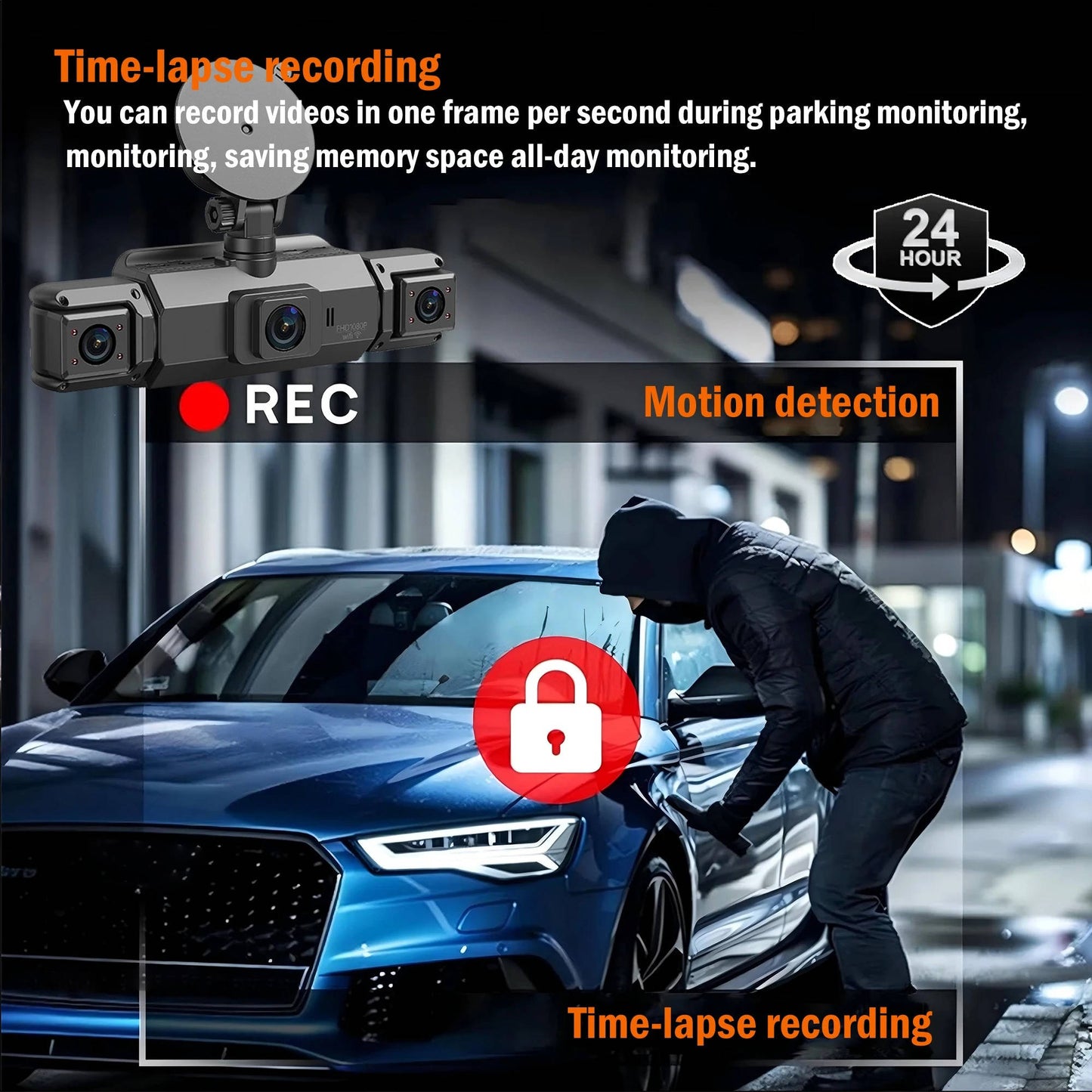 Comprehensive 4-Channel Vehicle Camera with Night Vision & WiFi Control