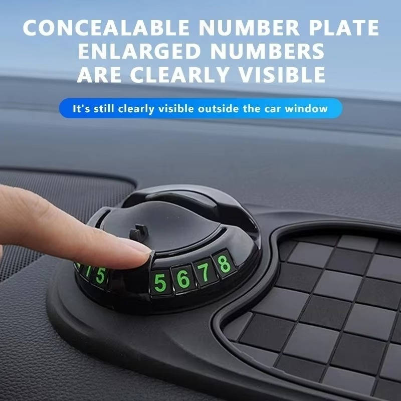 360-Degree Rotating Dashboard Phone Mount with Storage Tray and Anti-Slip Grip