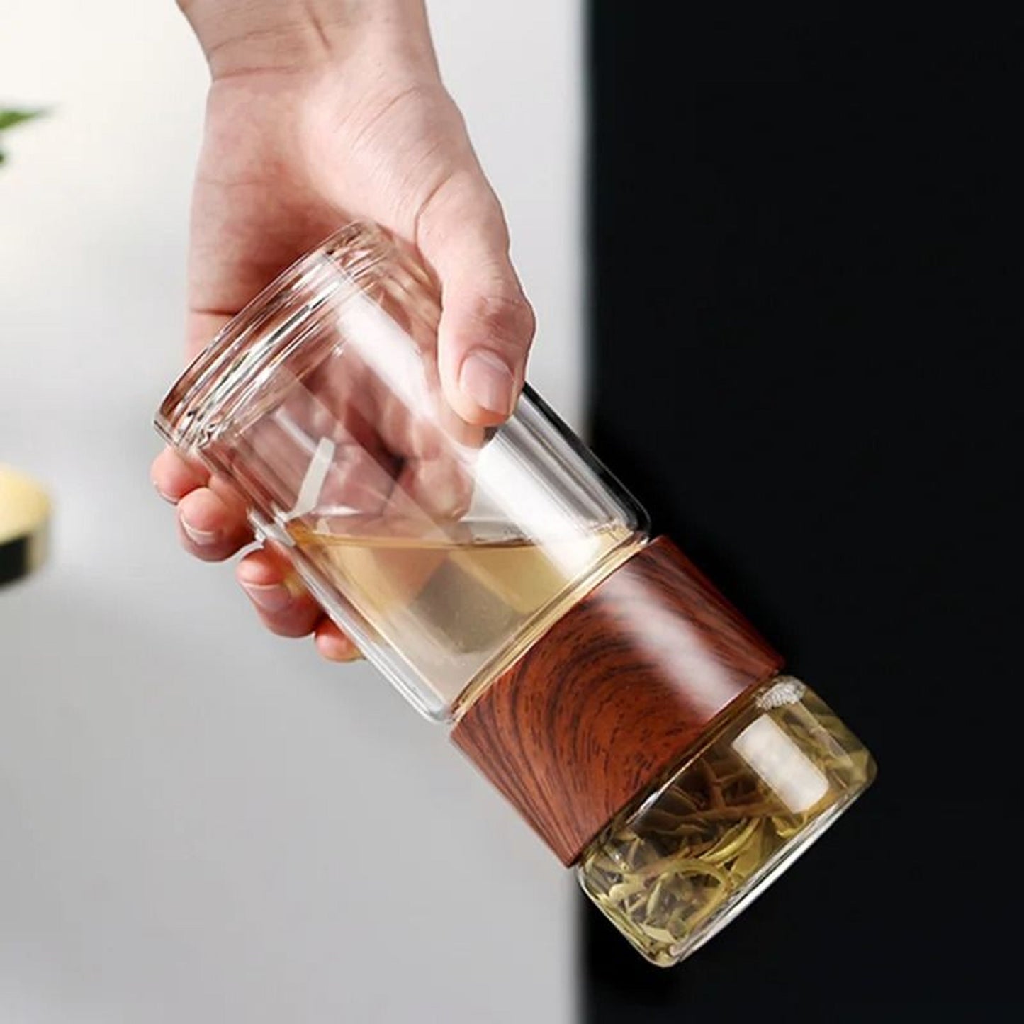 Insulated Glass Tea Infuser Bottle with Stainless Steel Filter, 200-300ml
