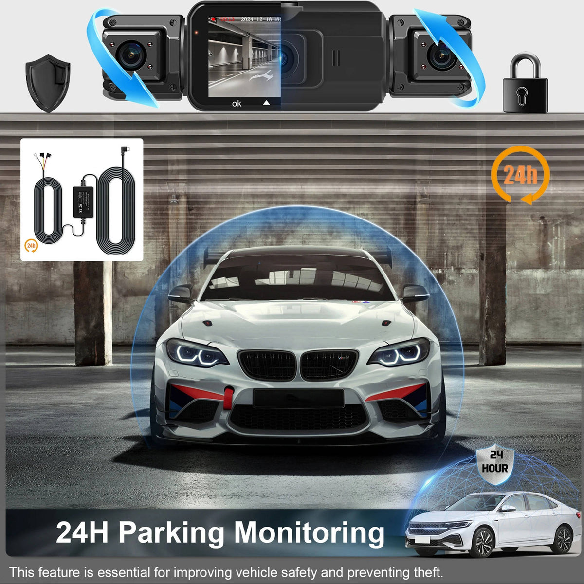 Comprehensive 4-Channel Vehicle Camera with Night Vision & WiFi Control