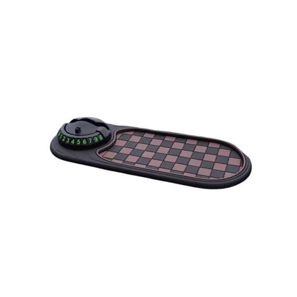 360-Degree Rotating Dashboard Phone Mount with Storage Tray and Anti-Slip Grip
