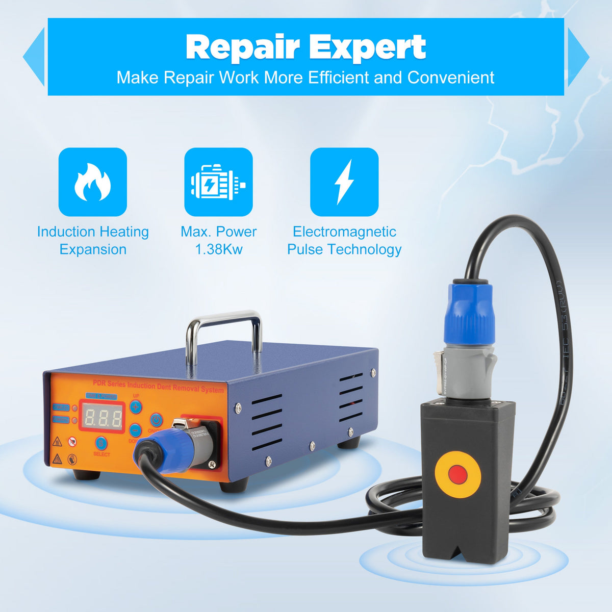 Effortless Dent Removal System with Digital Monitoring and Safe Heating Tip