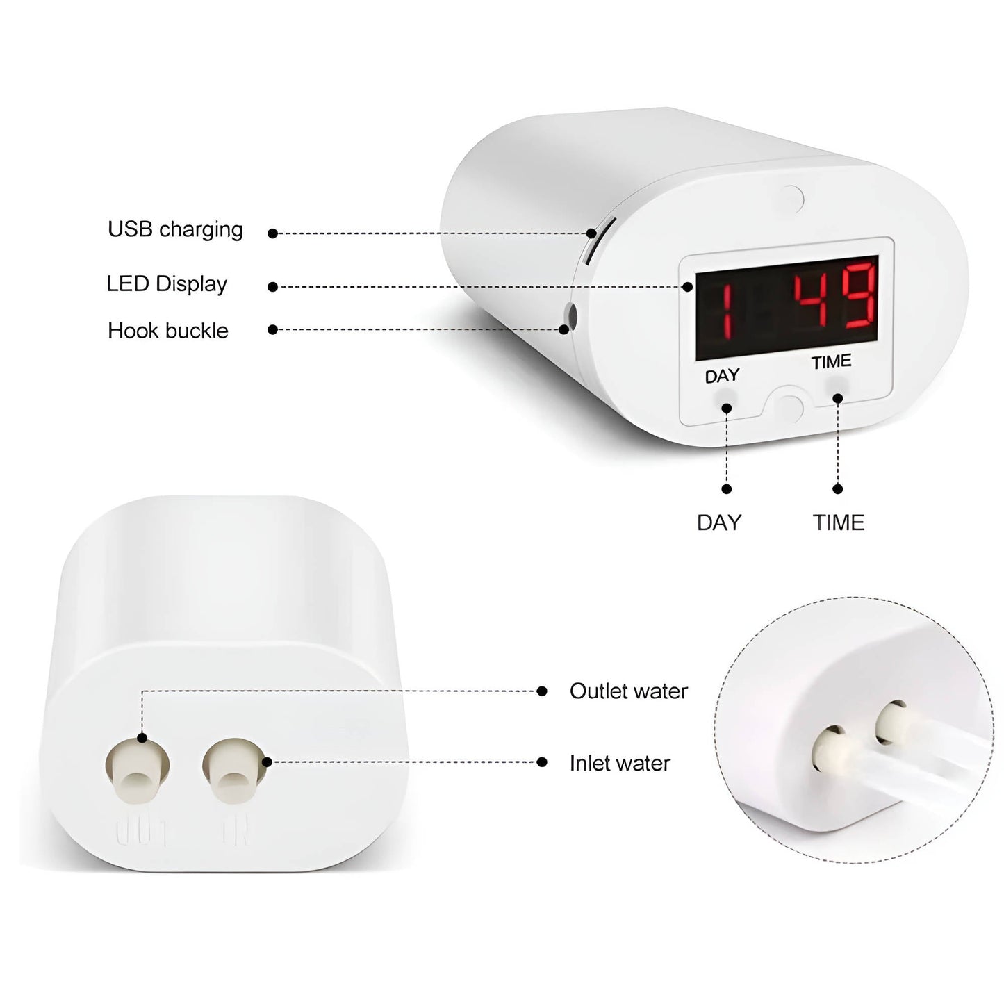 LCD Display Rechargeable Watering System for 8 Pots – 120-Day Battery
