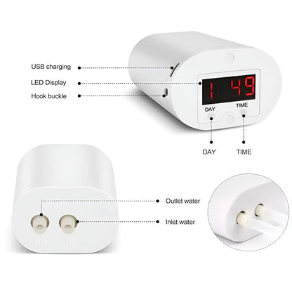 LCD Display Rechargeable Watering System for 8 Pots – 120-Day Battery