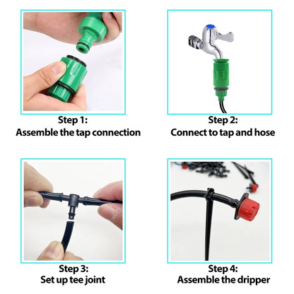 Smart Garden Irrigation Kit with Programmable Timer and Customizable Drip Heads