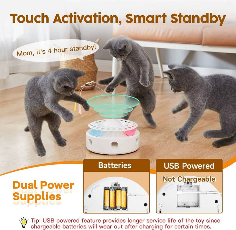 Engaging 3-in-1 Smart Cat Play Station with USB Power