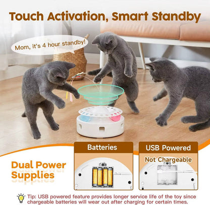 Engaging 3-in-1 Smart Cat Play Station with USB Power