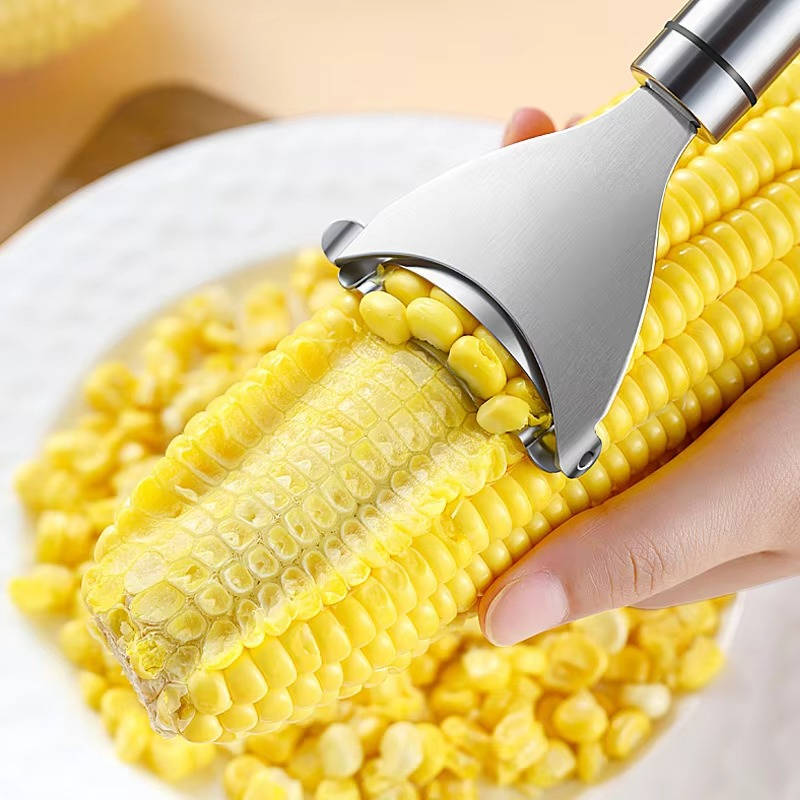 Effortless Corn Kernel Remover with Serrated Steel Blade