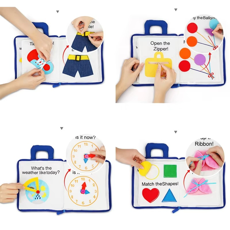 Interactive Fabric Playbook with Textures and Shapes for Infants