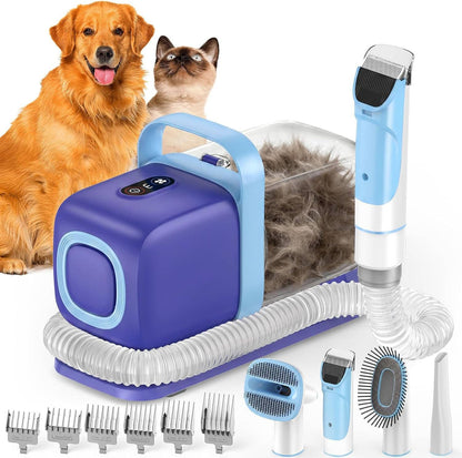 Pet Grooming Vacuum System with Clipper and 2L Collection Bin