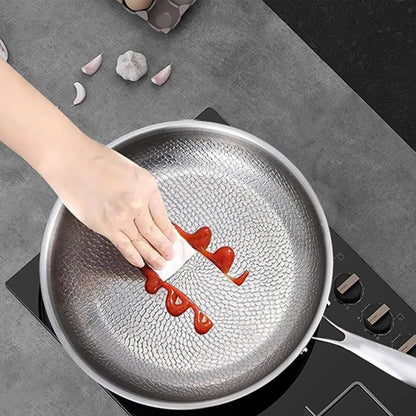 Fish Scale Textured Titanium Cookware with Curved Edge, Non-Coated