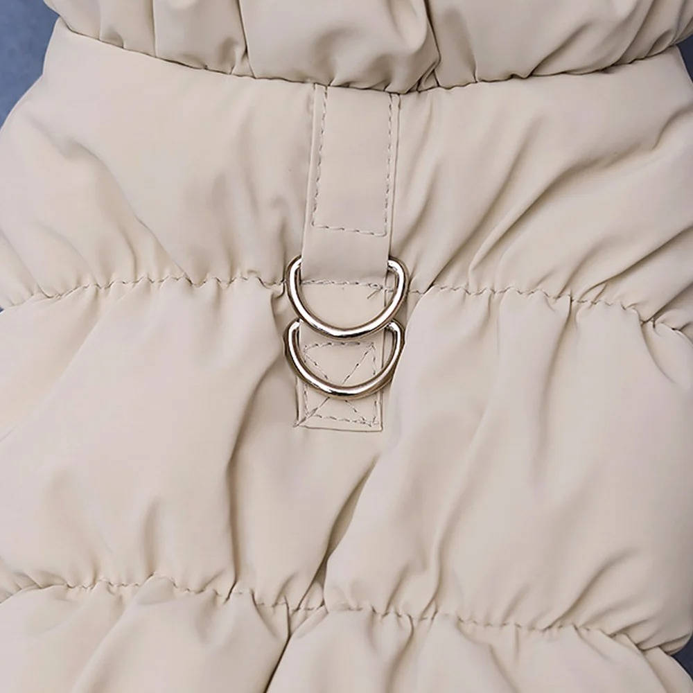 Windproof Cotton Dog Coat for Small to Medium Breeds with Fleece Lining