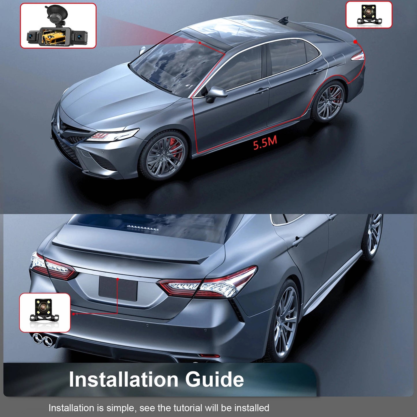 Comprehensive 4-Channel Vehicle Camera with Night Vision & WiFi Control