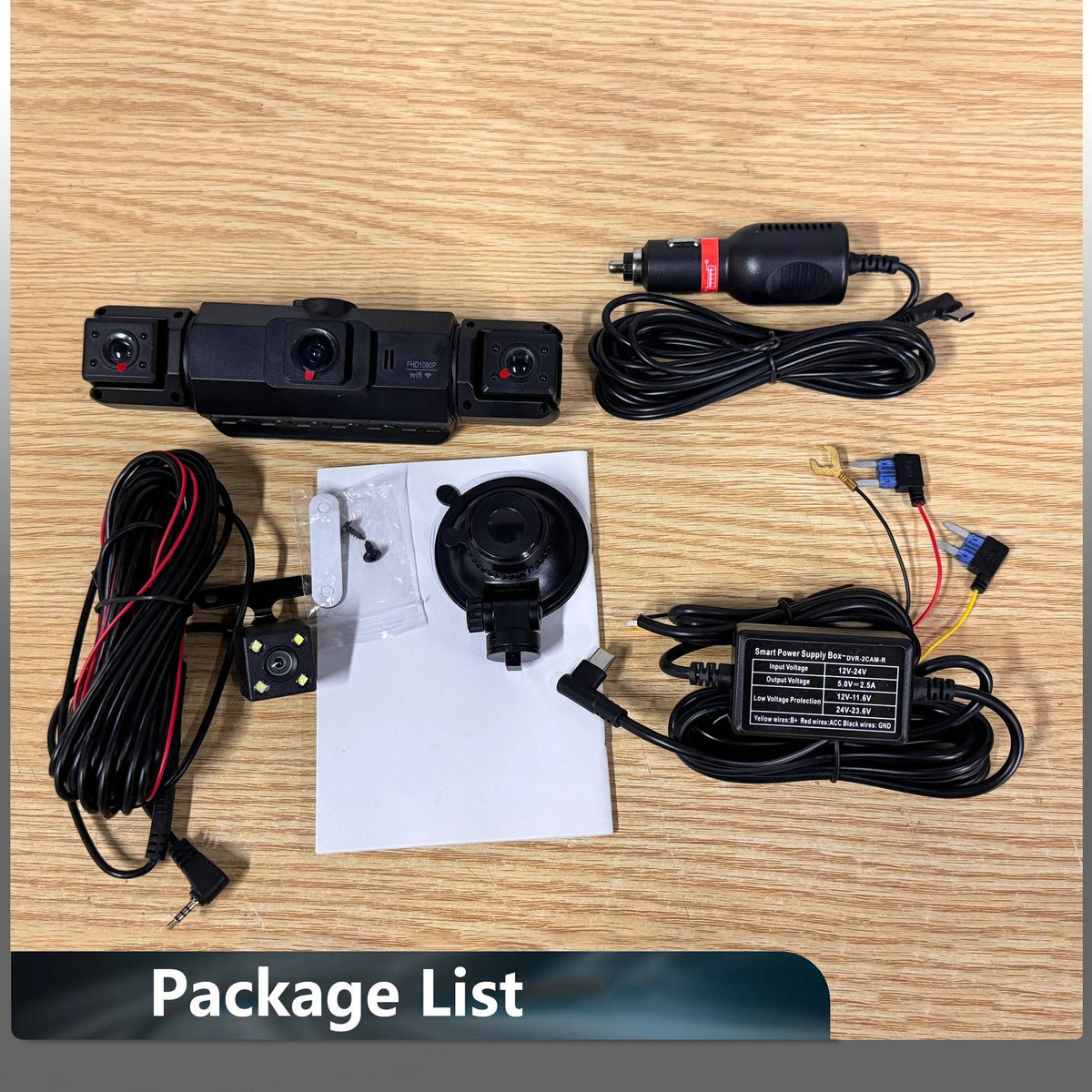 Comprehensive 4-Channel Vehicle Camera with Night Vision & WiFi Control