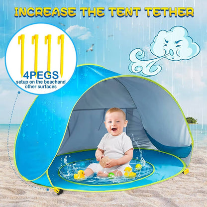 Instant Shade Beach Tent with Splash Zone for Kids