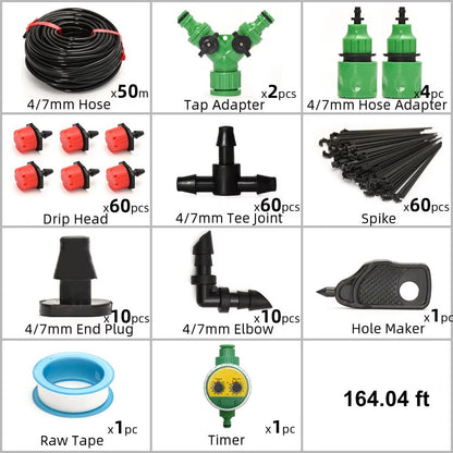 Smart Garden Irrigation Kit with Programmable Timer and Customizable Drip Heads