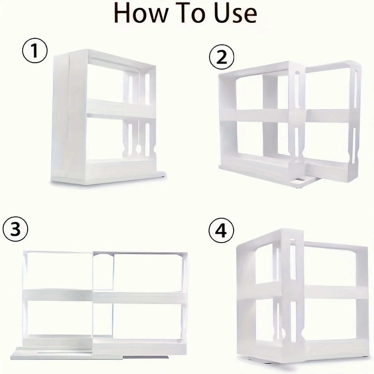 Effortless Spice Storage with 90-Degree Rotating Shelves