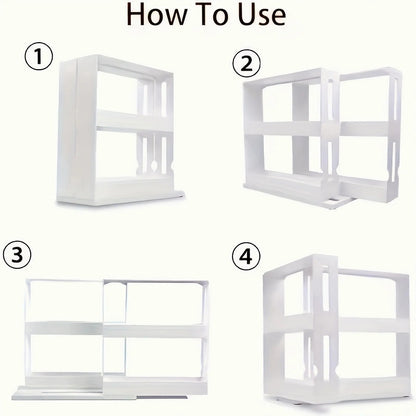 Effortless Spice Storage with 90-Degree Rotating Shelves