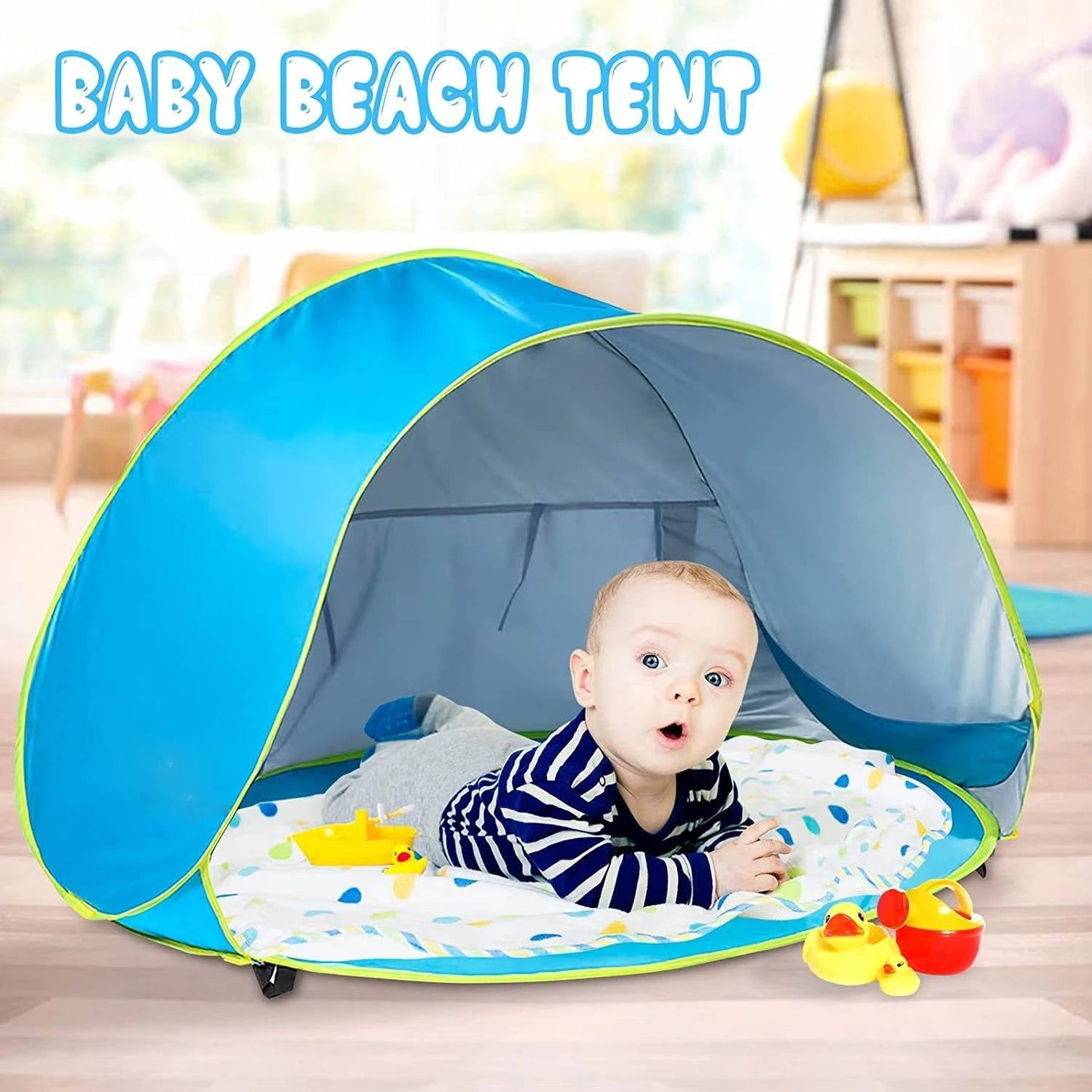 Instant Shade Beach Tent with Splash Zone for Kids