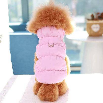 Windproof Cotton Dog Coat for Small to Medium Breeds with Fleece Lining