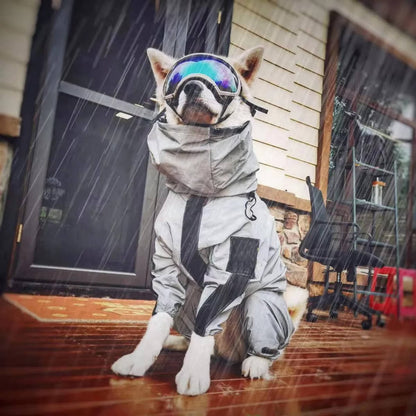 Reflective Waterproof Dog Rain Jacket with Hood and Treat Pocket, M to 5XL