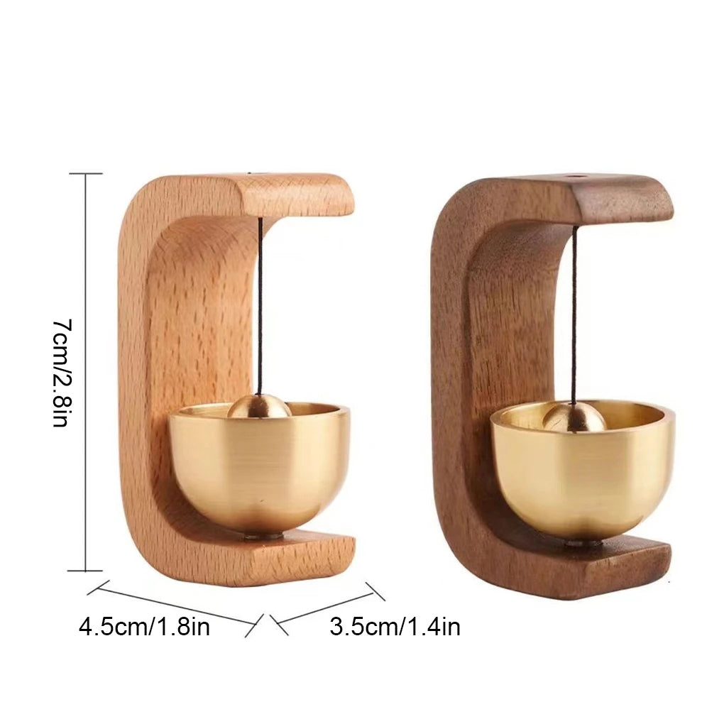 Elegant Wireless Doorbell with Natural Wood Chime and Magnetic Mount