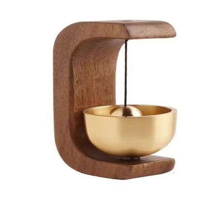 Elegant Wireless Doorbell with Natural Wood Chime and Magnetic Mount