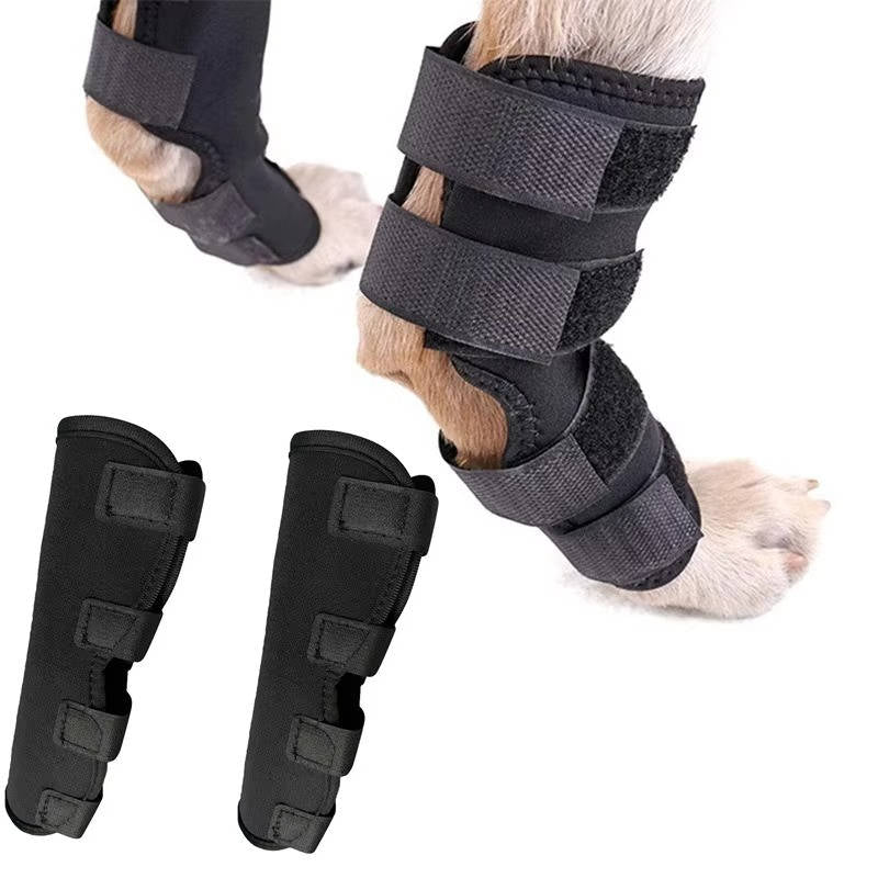 Canine Ankle Support Wrap with Protective Compression and Visibility Strips