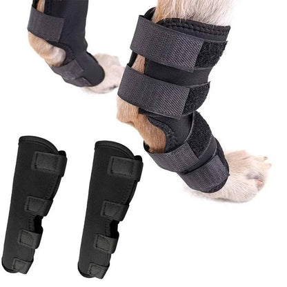 Canine Ankle Support Wrap with Protective Compression and Visibility Strips