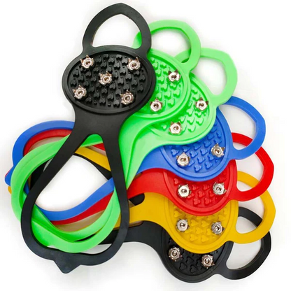 Non-Slip Spikes for Footwear - Ice Crampons with 5 Steel Claws for Hiking and Fishing