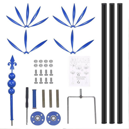 360-Degree Rotating Iron Frame Tulip Wind Spinner for Gardens