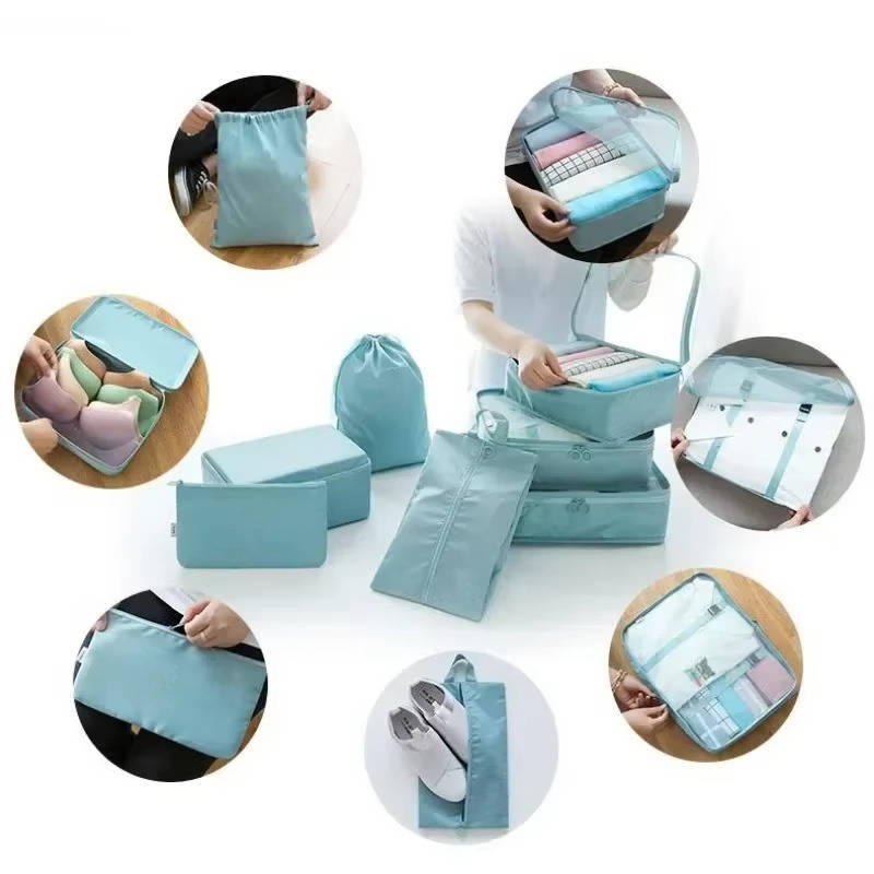 Travel Organizer Cubes with Mesh Panels – 7-Piece Set