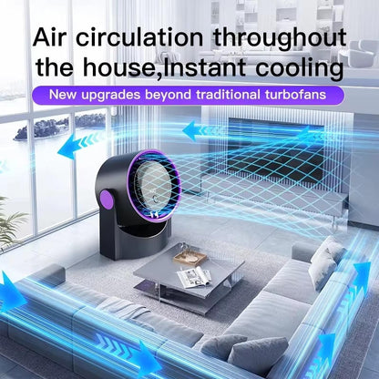 Portable Bladeless Desk Fan with 100 Speed Settings, 5 Modes, Timer, and 1200mAh Battery for Home or Office