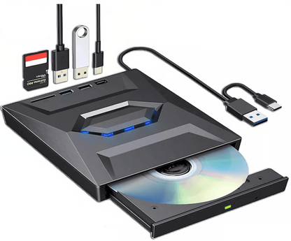 Versatile External Drive with SD Card Reader & USB Hub