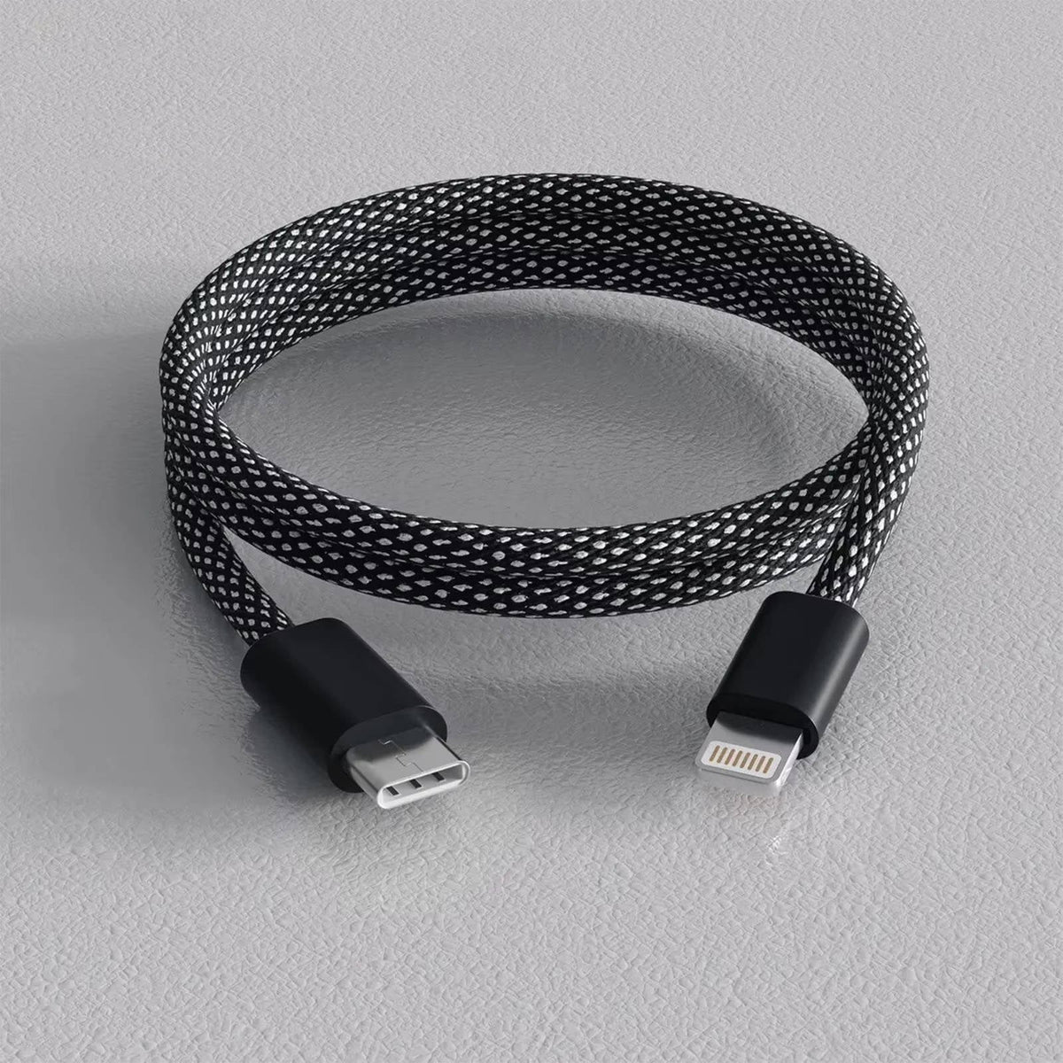 3.3ft Braided Charging Cable with Magnetic Ends and Self-Coiling Design