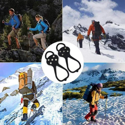 Non-Slip Spikes for Footwear - Ice Crampons with 5 Steel Claws for Hiking and Fishing
