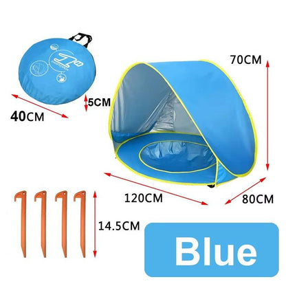 Instant Shade Beach Tent with Splash Zone for Kids