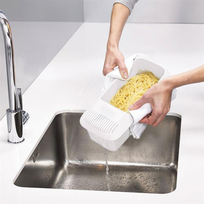 QuickCook Pasta Bowl with Strainer Lid & Heat-Resistant Handles