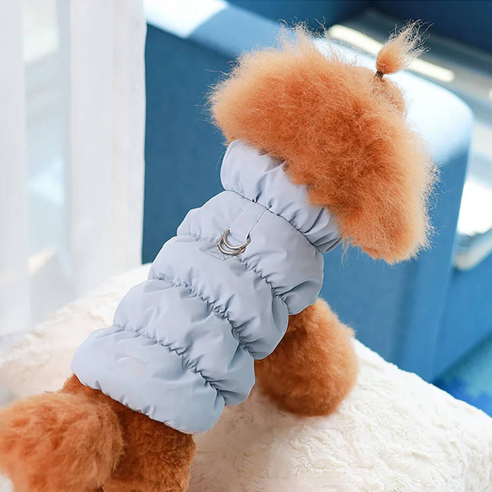 Windproof Cotton Dog Coat for Small to Medium Breeds with Fleece Lining